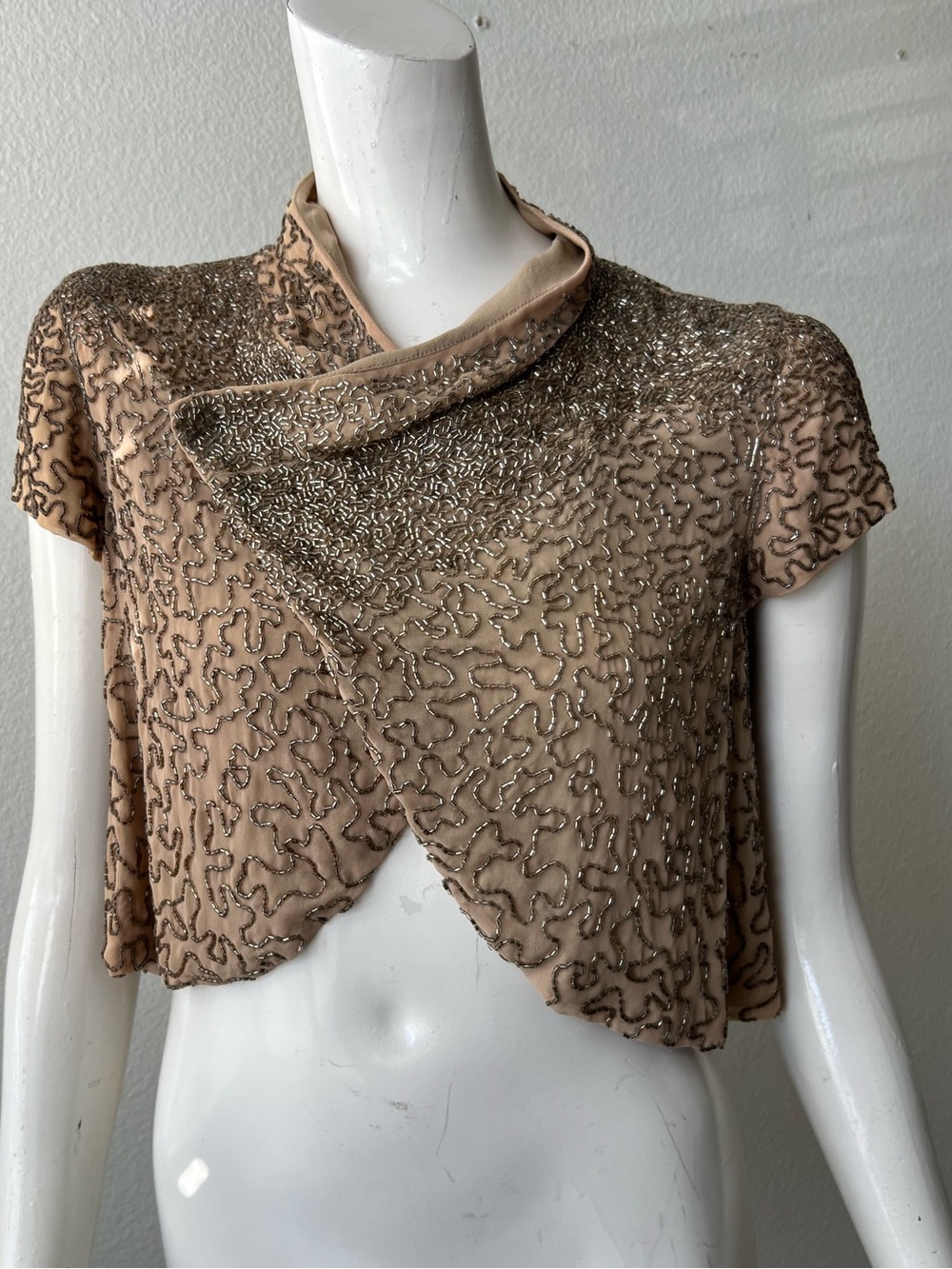 NWOT Alice + Olivia beaded cap sleeve evening jacket- MADE IN THE US!